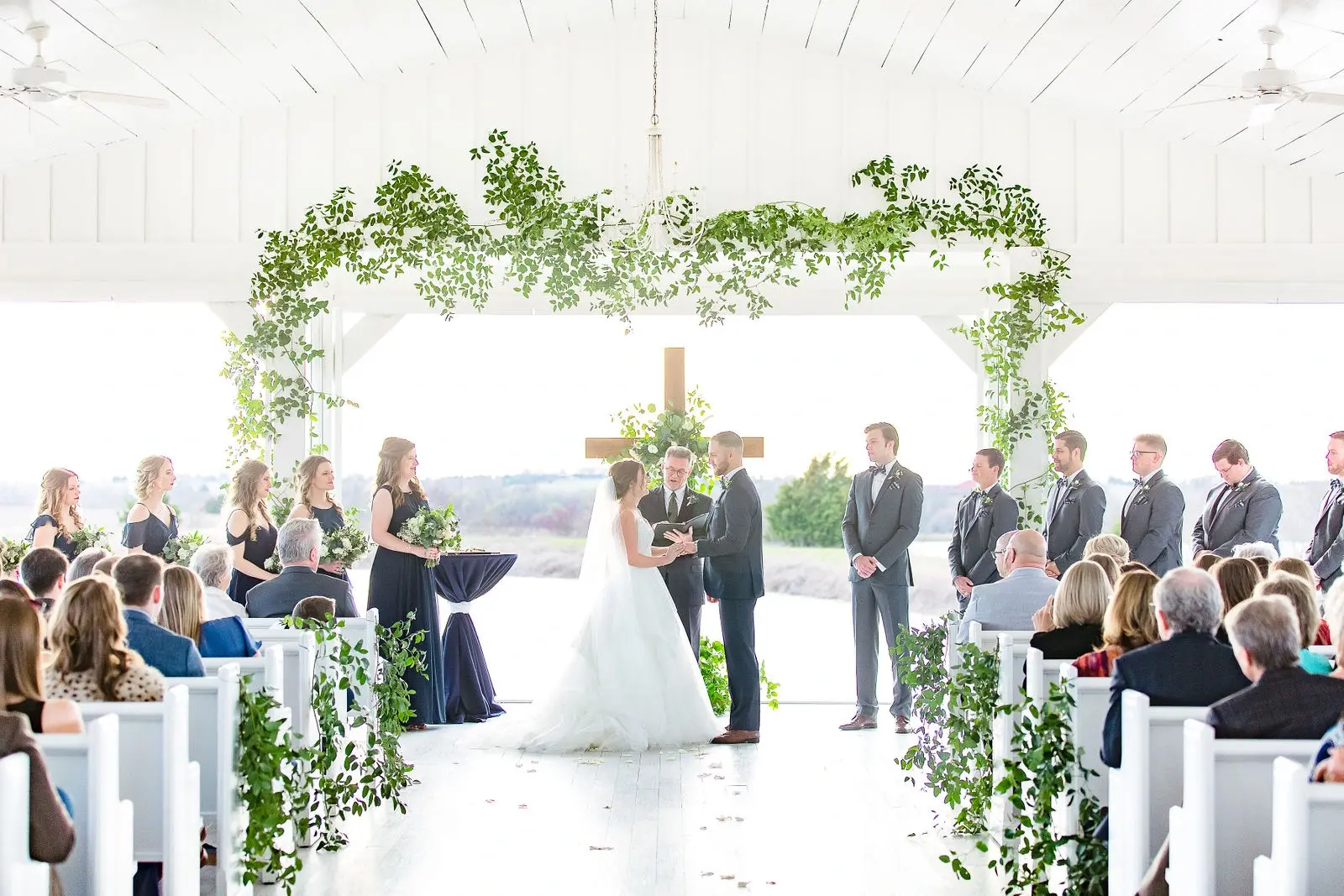 Wedding ceremony inside The Grand Ivory chapel.